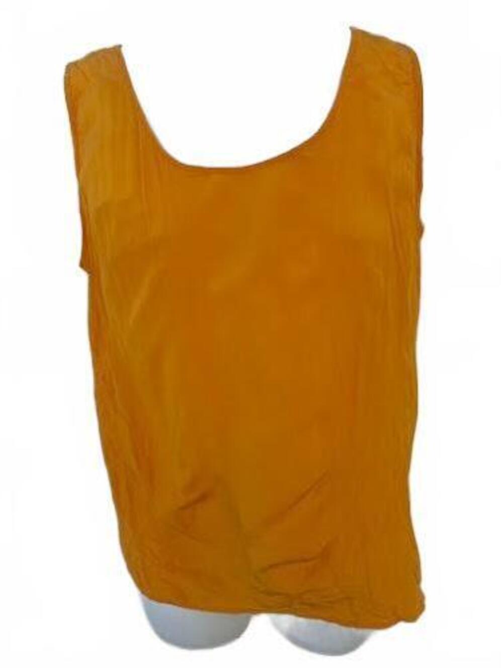 Anna & Frank 100% Silk Mustard Shell Top